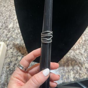 STERLING SILVER CRISSCROSS RING ISRAEL OR PAZ s